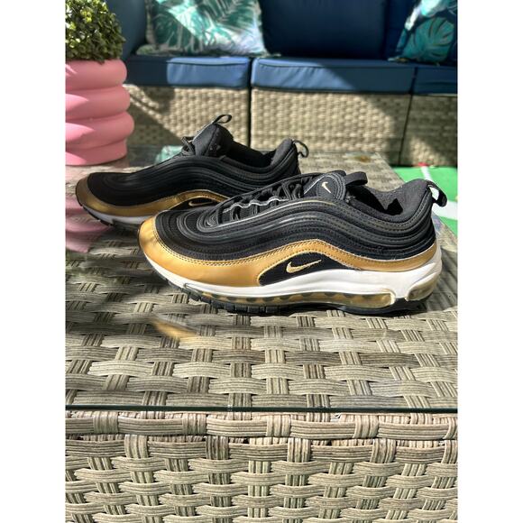 Nike Other - Nike Air Max 97 Black Metallic Gold Youth 7Y